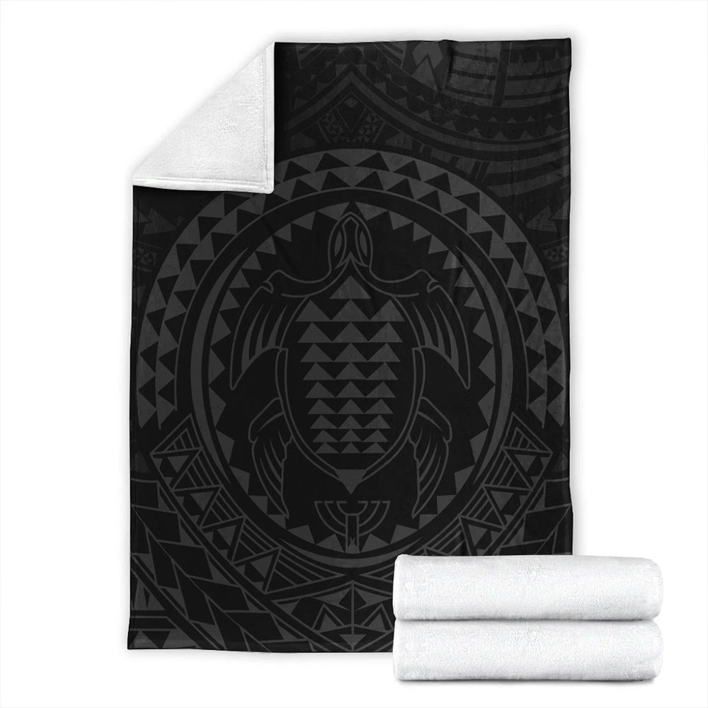 Hawaii Premium Blanket Kakau Honu Arc Polynesian Gray-Myprintsy