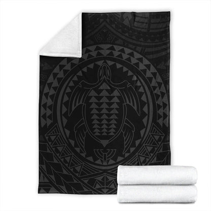 Hawaii Premium Blanket Kakau Honu Arc Polynesian Gray-Myprintsy