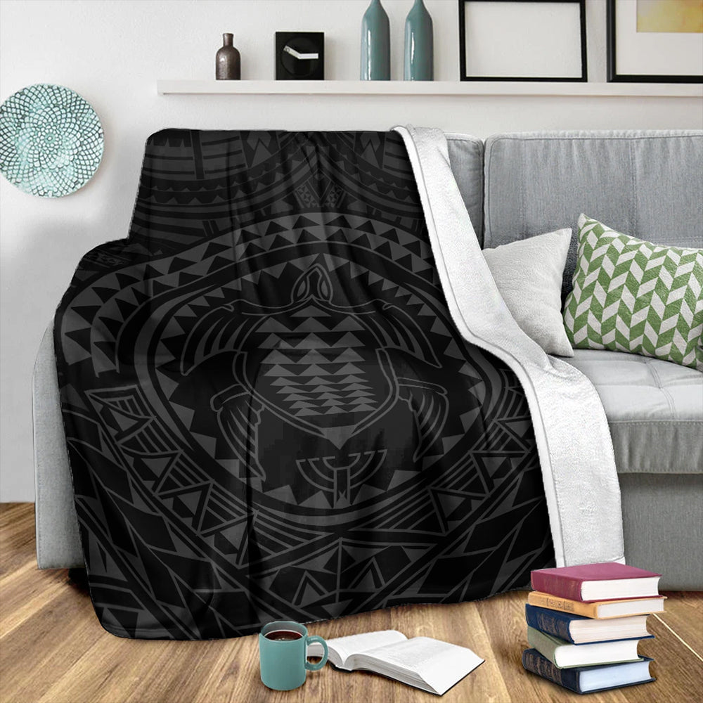 Hawaii Premium Blanket Kakau Honu Arc Polynesian Gray-Myprintsy