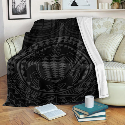 Hawaii Premium Blanket Kakau Honu Arc Polynesian Gray-Myprintsy
