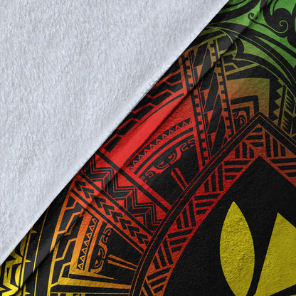 Hawaii Premium Blanket Kakau Honu Arc Polynesian Turquoise-Myprintsy