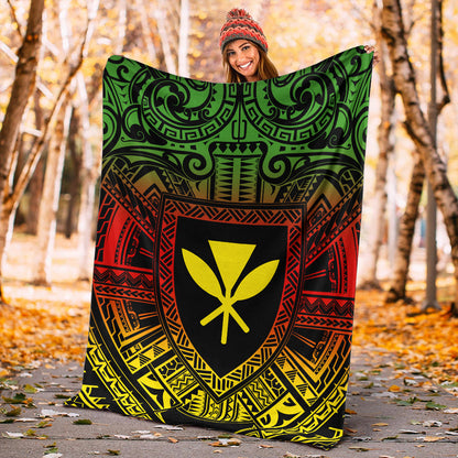 Hawaii Premium Blanket Kakau Honu Arc Polynesian Turquoise-Myprintsy