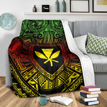 Hawaii Premium Blanket Kakau Honu Arc Polynesian Turquoise-Myprintsy
