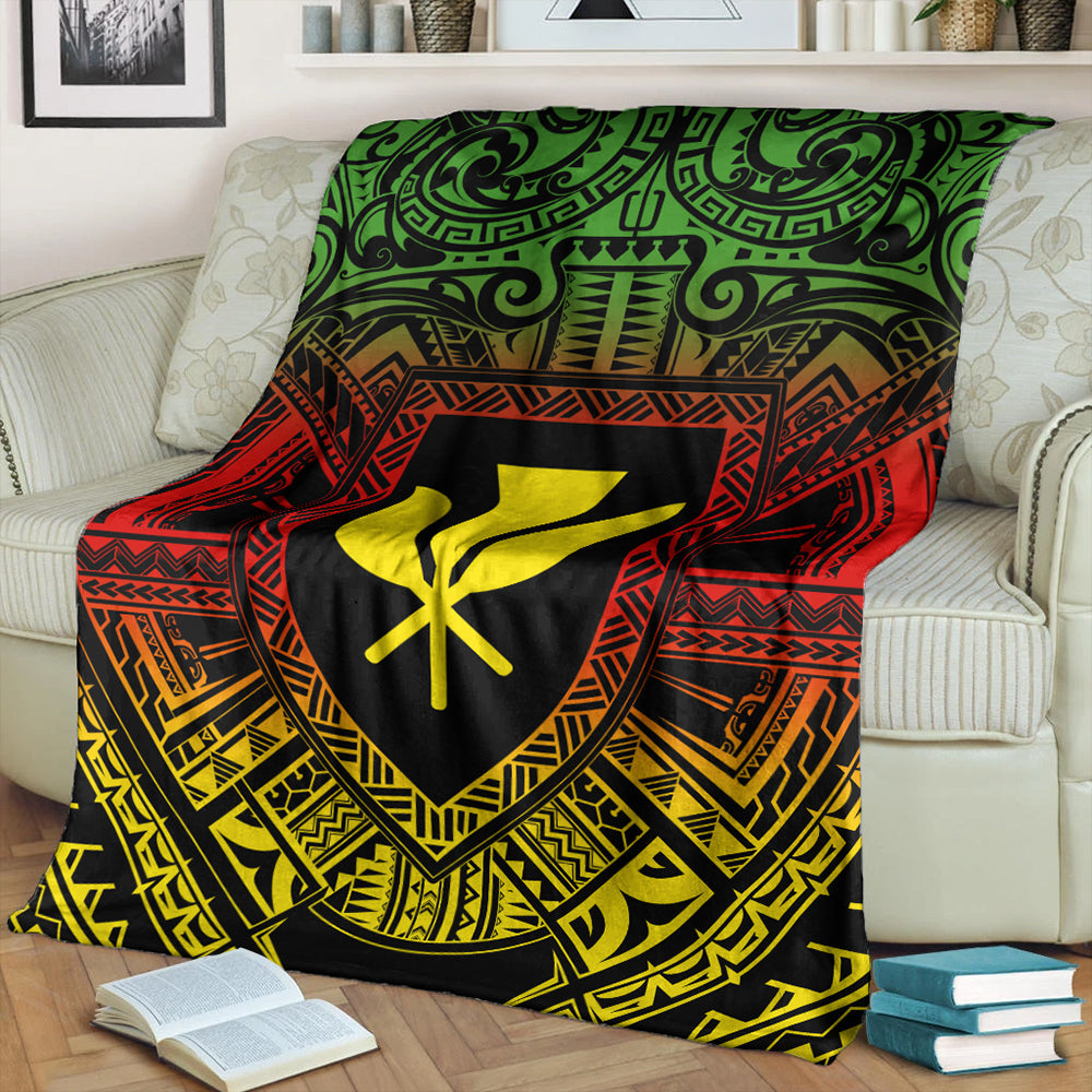 Hawaii Premium Blanket Kakau Honu Arc Polynesian Turquoise-Myprintsy