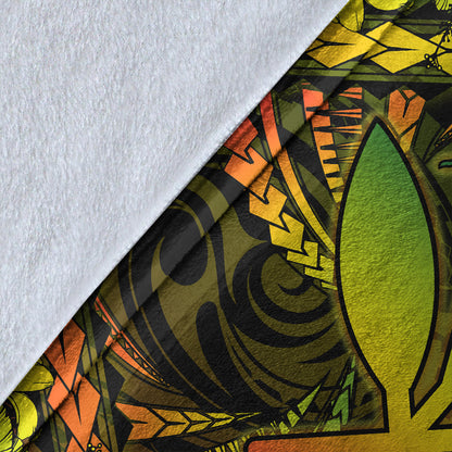 Hawaii Premium Blanket Kanaka Maoli Map Hibiscus Polynesian Kanu-Myprintsy
