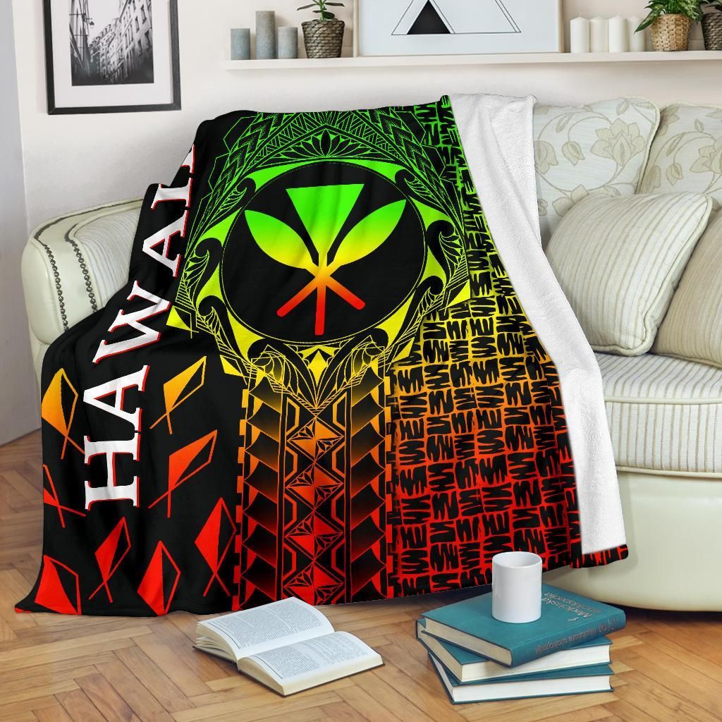 Hawaii Premium Blanket - Kanaka Maoli Rocket Style (Reggae)-Myprintsy
