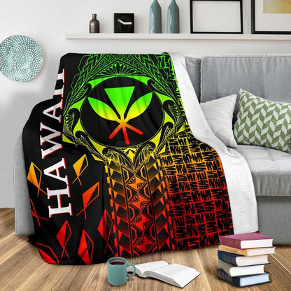 Hawaii Premium Blanket - Kanaka Maoli Rocket Style (Reggae)-Myprintsy
