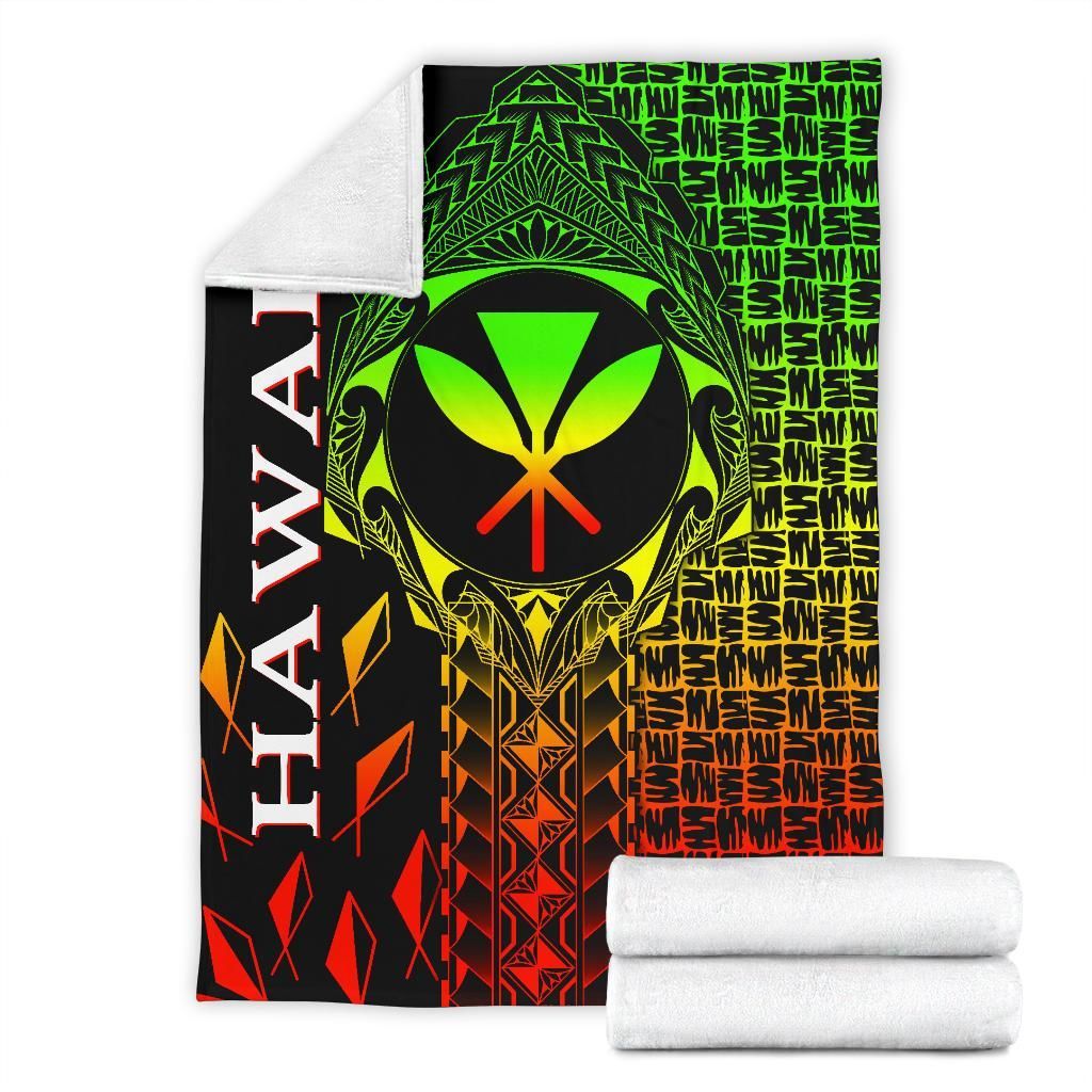 Hawaii Premium Blanket - Kanaka Maoli Rocket Style (Reggae)-Myprintsy