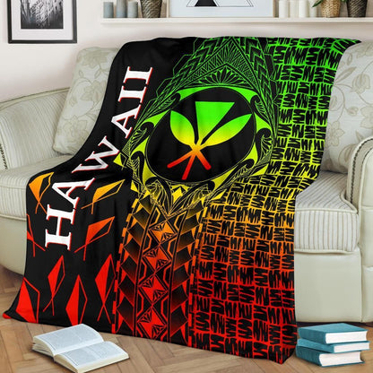 Hawaii Premium Blanket - Kanaka Maoli Rocket Style (Reggae)-Myprintsy