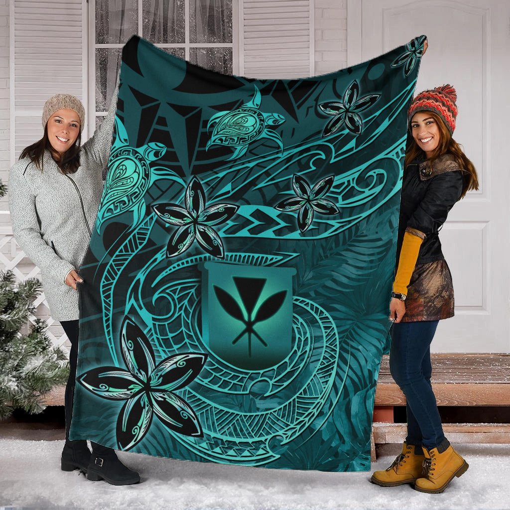 Hawaii Premium Blanket Kanaka Maoli Tropical Leaves Polynesian Pattern-Myprintsy