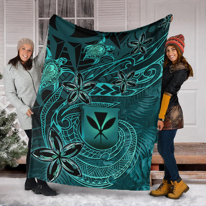 Hawaii Premium Blanket Kanaka Maoli Tropical Leaves Polynesian Pattern-Myprintsy