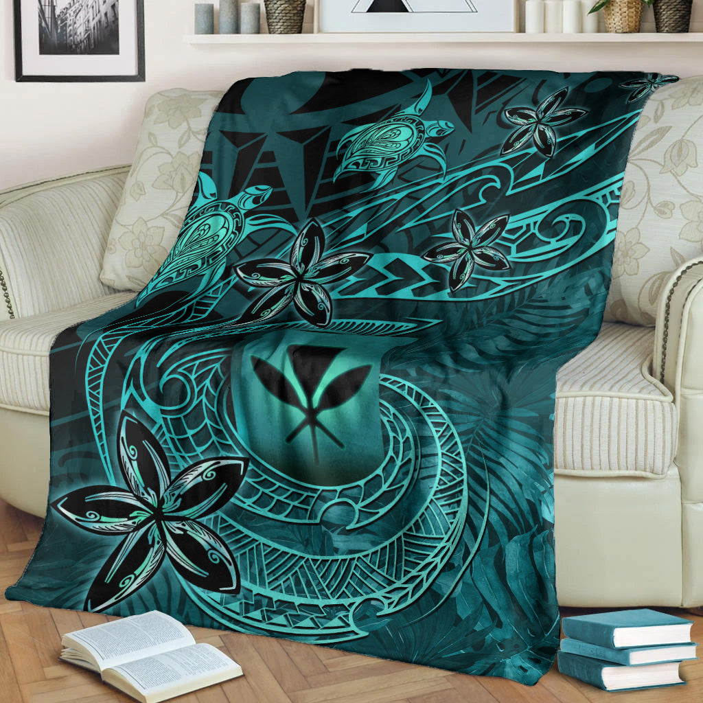 Hawaii Premium Blanket Kanaka Maoli Tropical Leaves Polynesian Pattern-Myprintsy
