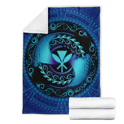 Hawaii Premium Blanket Manta Ray Couple Polynesian Ocean Style-Myprintsy