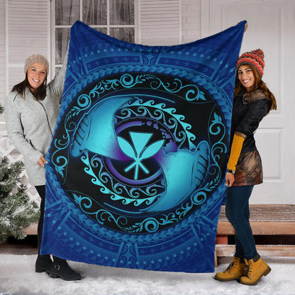 Hawaii Premium Blanket Manta Ray Couple Polynesian Ocean Style-Myprintsy