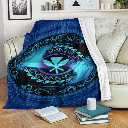 Hawaii Premium Blanket Manta Ray Couple Polynesian Ocean Style-Myprintsy