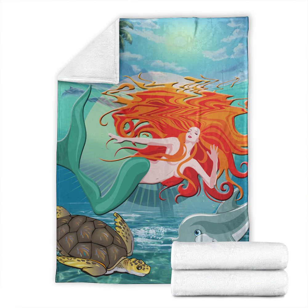 Hawaii Premium Blanket Mermaid And Animal-Myprintsy