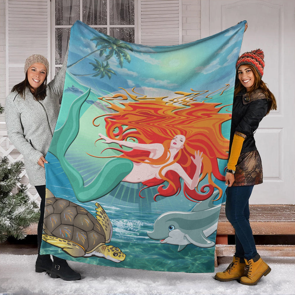 Hawaii Premium Blanket Mermaid And Animal-Myprintsy