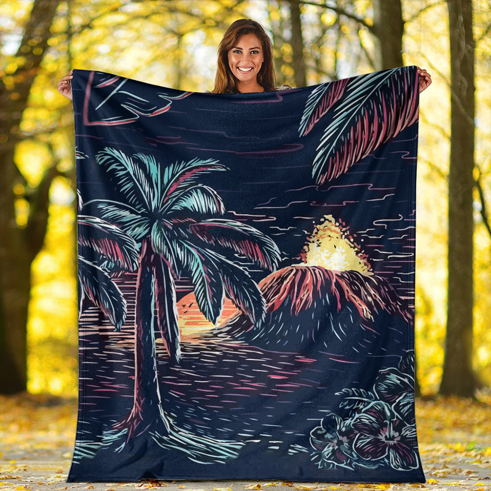 Hawaii Premium Blanket Night On The Land-Myprintsy