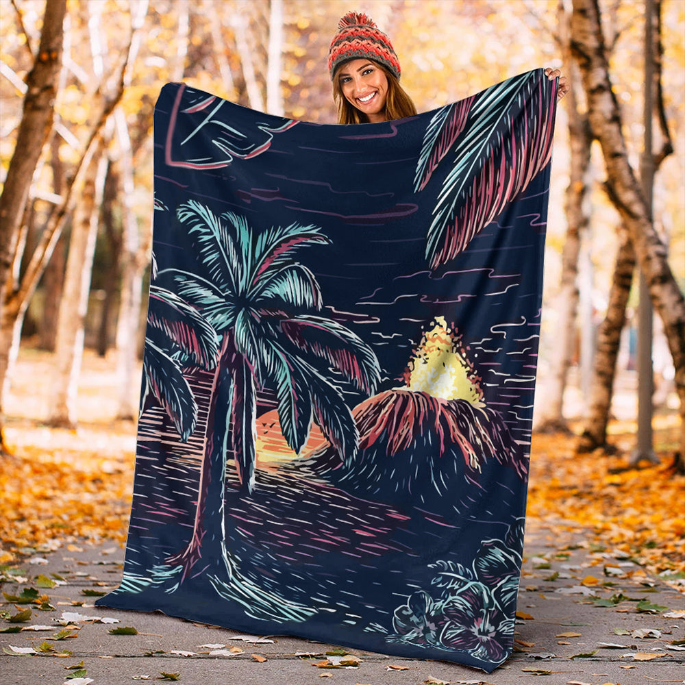 Hawaii Premium Blanket Night On The Land-Myprintsy