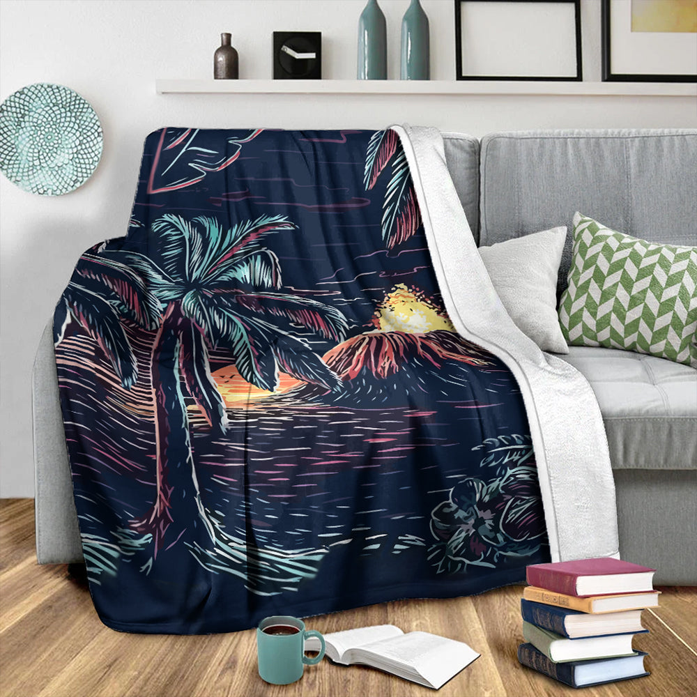 Hawaii Premium Blanket Night On The Land-Myprintsy