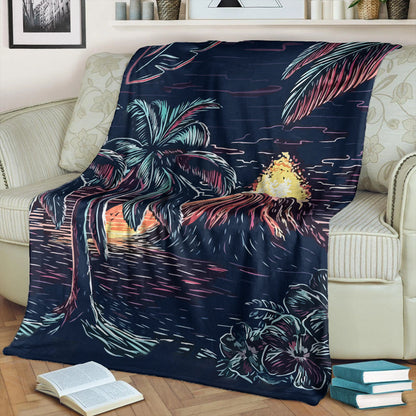 Hawaii Premium Blanket Night On The Land-Myprintsy