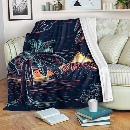 Hawaii Premium Blanket Night On The Land-Myprintsy