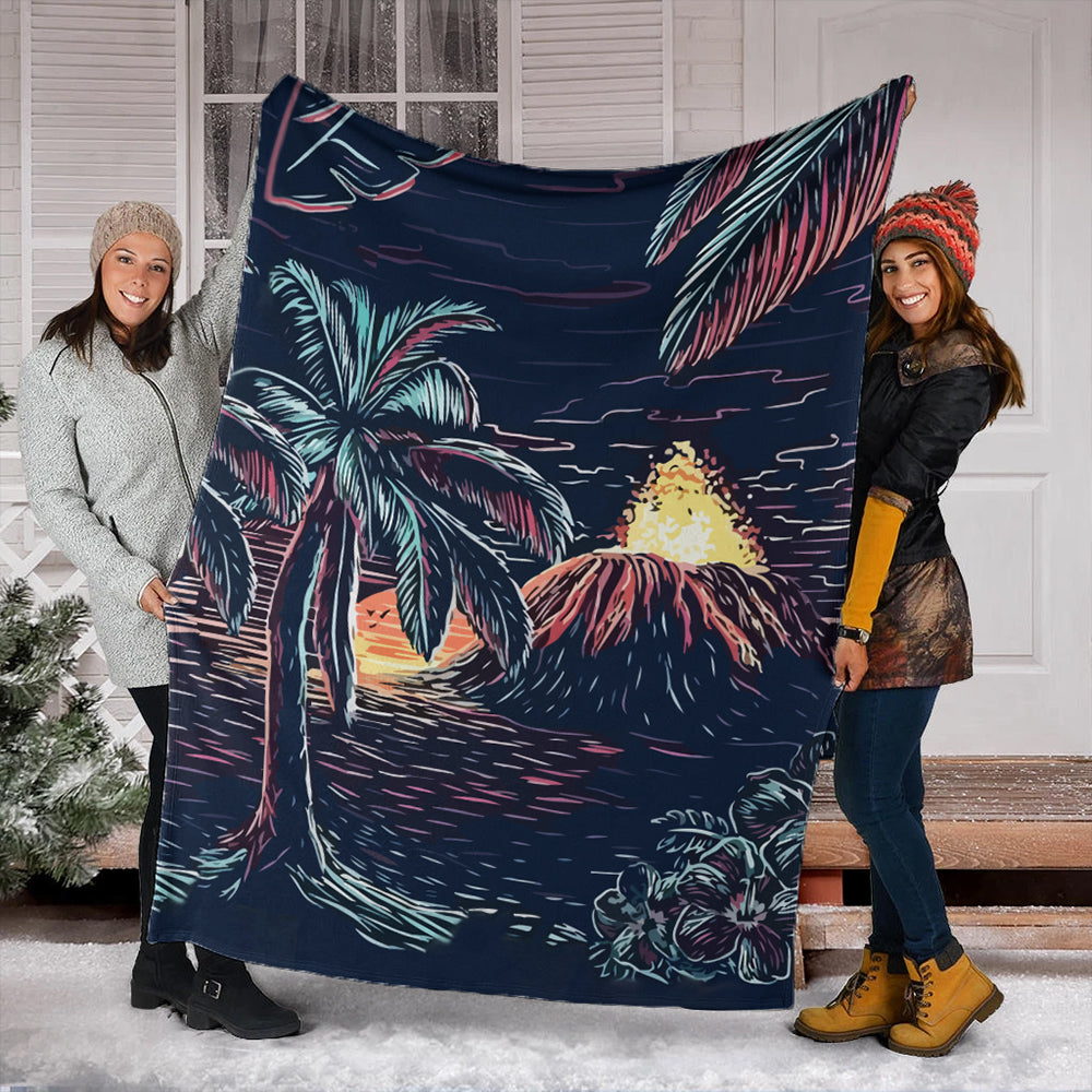 Hawaii Premium Blanket Night On The Land-Myprintsy