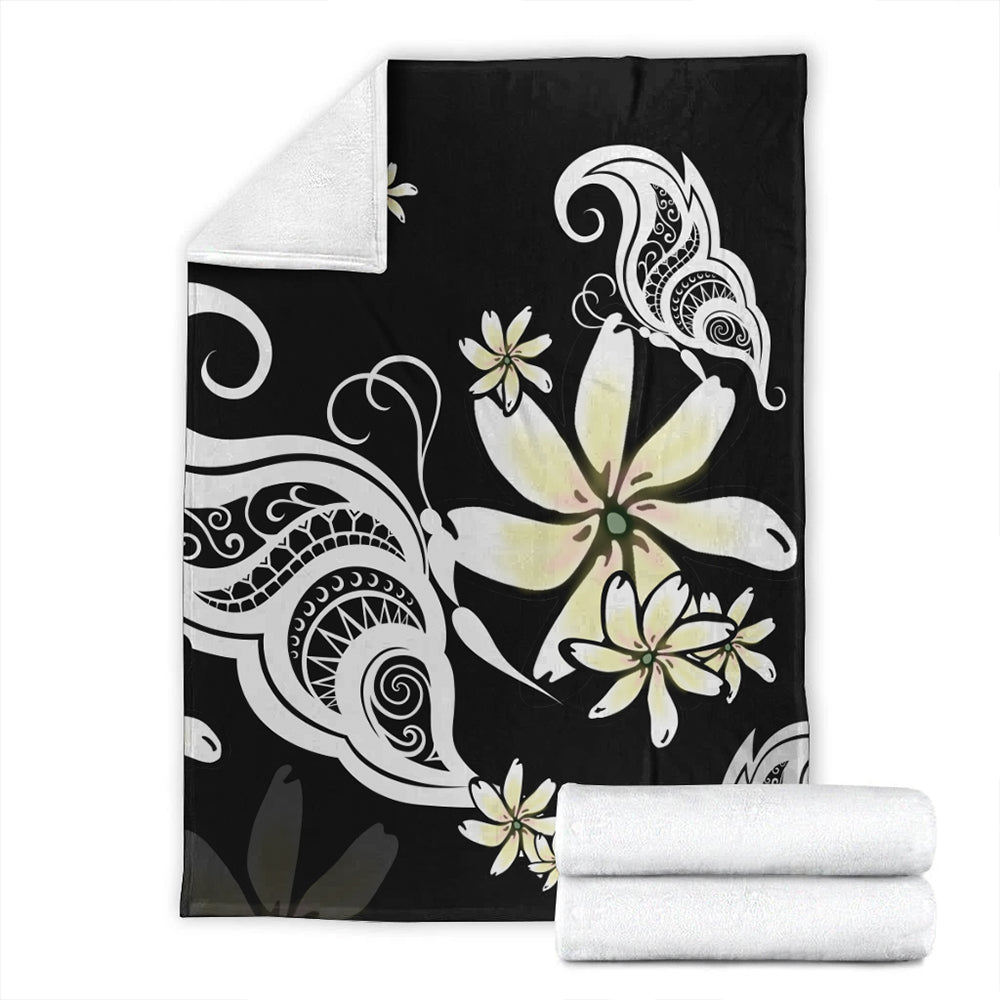 Hawaii Premium Blanket Plumeria Butterfly-Myprintsy