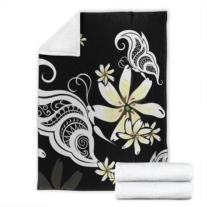 Hawaii Premium Blanket Plumeria Butterfly-Myprintsy