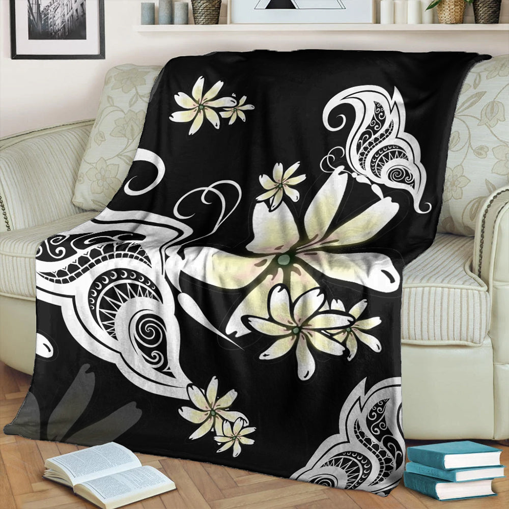 Hawaii Premium Blanket Plumeria Butterfly-Myprintsy