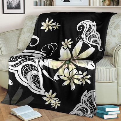 Hawaii Premium Blanket Plumeria Butterfly-Myprintsy