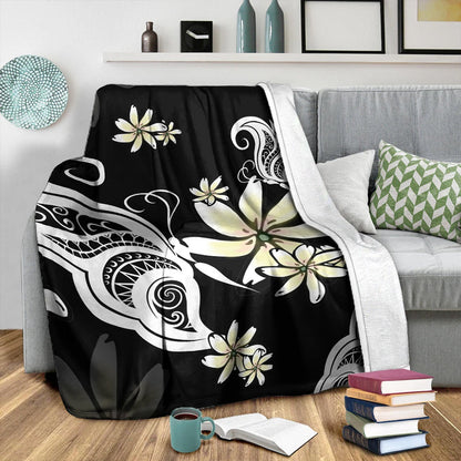 Hawaii Premium Blanket Plumeria Butterfly-Myprintsy