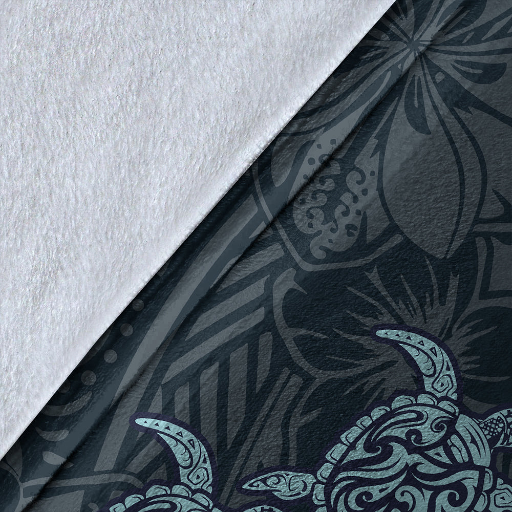 Hawaii Premium Blanket Plumeria Polynesian Deep Sea Turtle-Myprintsy