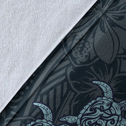 Hawaii Premium Blanket Plumeria Polynesian Deep Sea Turtle-Myprintsy