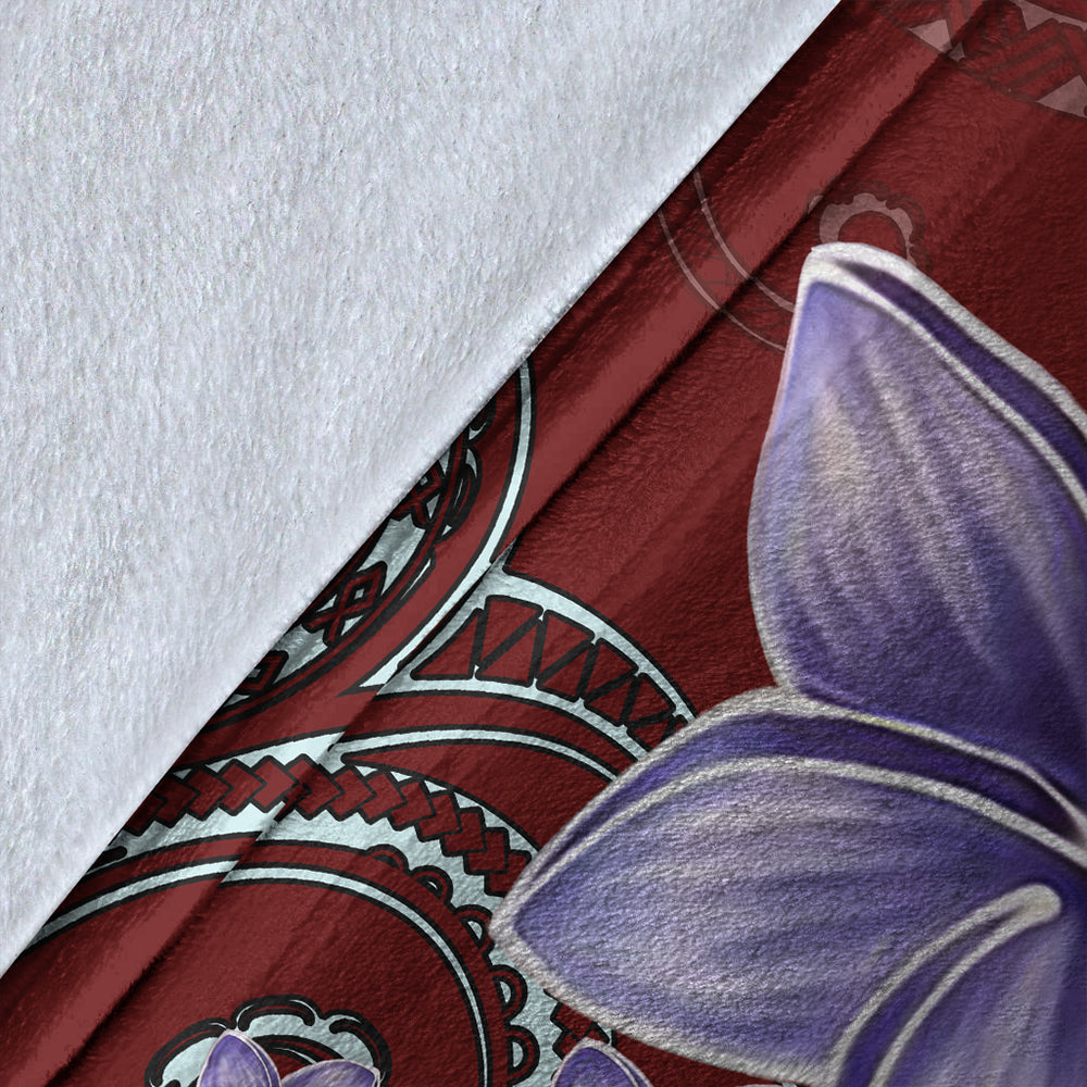 Hawaii Premium Blanket Plumeria Violet Polynesia Red-Myprintsy
