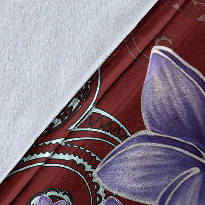 Hawaii Premium Blanket Plumeria Violet Polynesia Red-Myprintsy