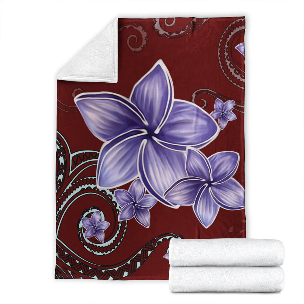 Hawaii Premium Blanket Plumeria Violet Polynesia Red-Myprintsy