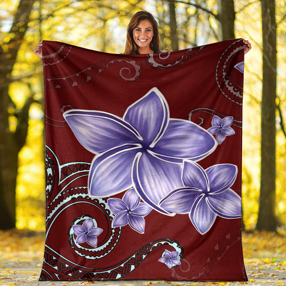 Hawaii Premium Blanket Plumeria Violet Polynesia Red-Myprintsy