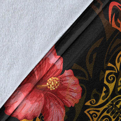 Hawaii Premium Blanket Polynesian Hibiscus Animal-Myprintsy