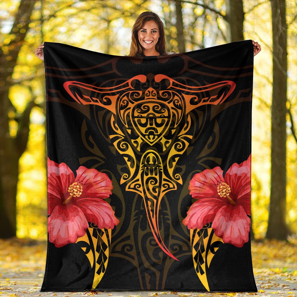 Hawaii Premium Blanket Polynesian Hibiscus Animal-Myprintsy