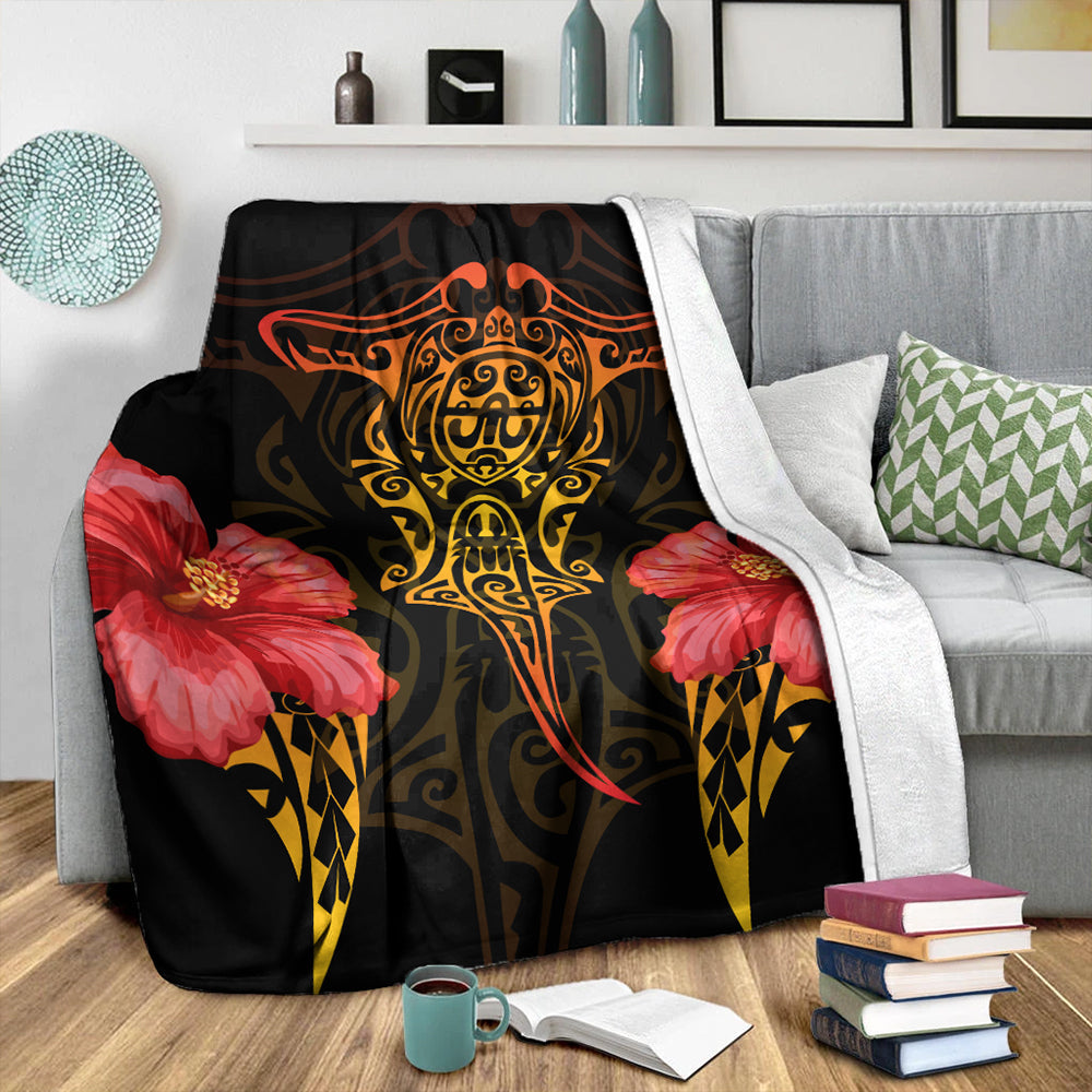 Hawaii Premium Blanket Polynesian Hibiscus Animal-Myprintsy