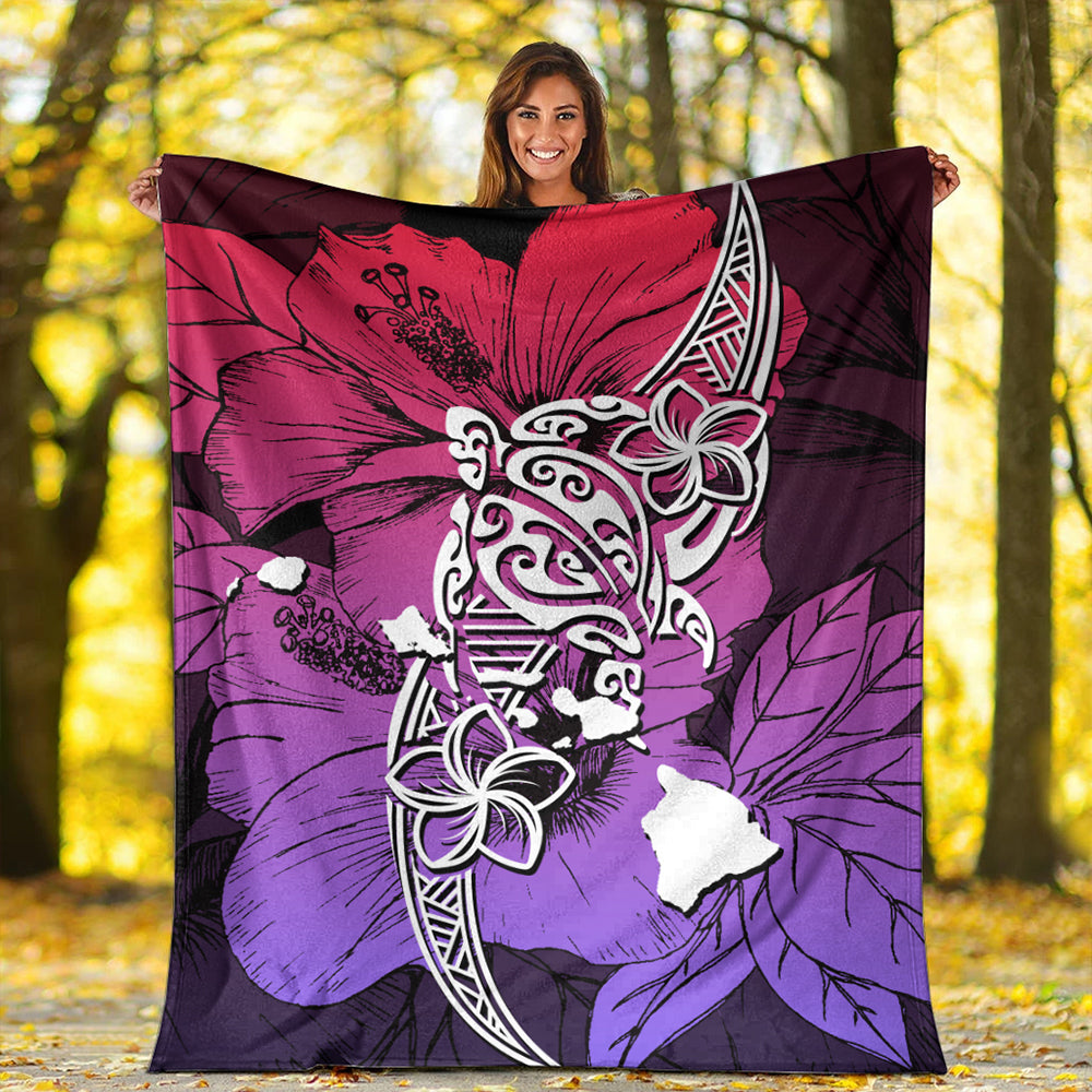 Hawaii Premium Blanket Polynesian Hibiscus Sweat-Myprintsy