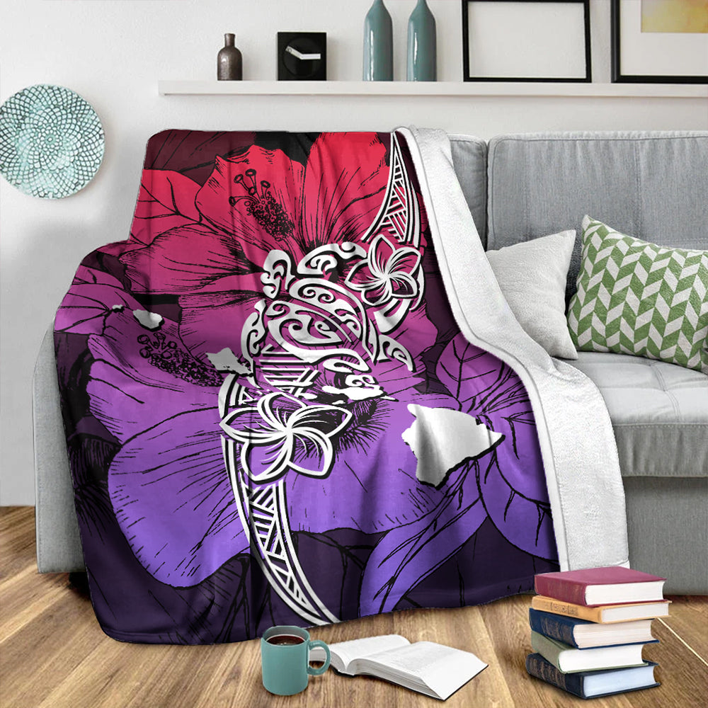 Hawaii Premium Blanket Polynesian Hibiscus Sweat-Myprintsy