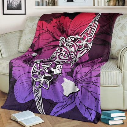 Hawaii Premium Blanket Polynesian Hibiscus Sweat-Myprintsy