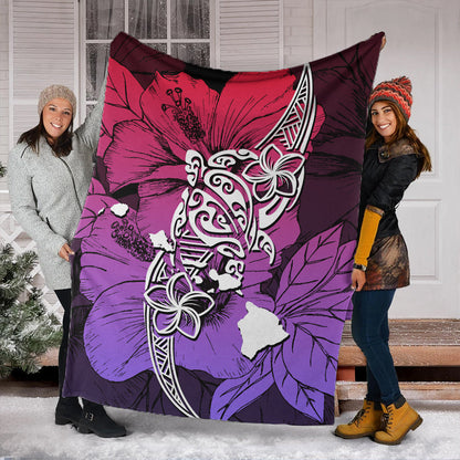 Hawaii Premium Blanket Polynesian Hibiscus Sweat-Myprintsy