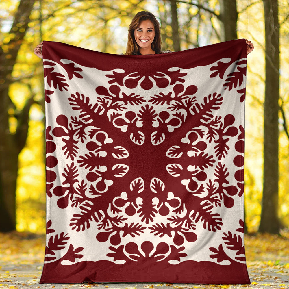 Hawaii Premium Blanket Quilt Tradition Red-Myprintsy