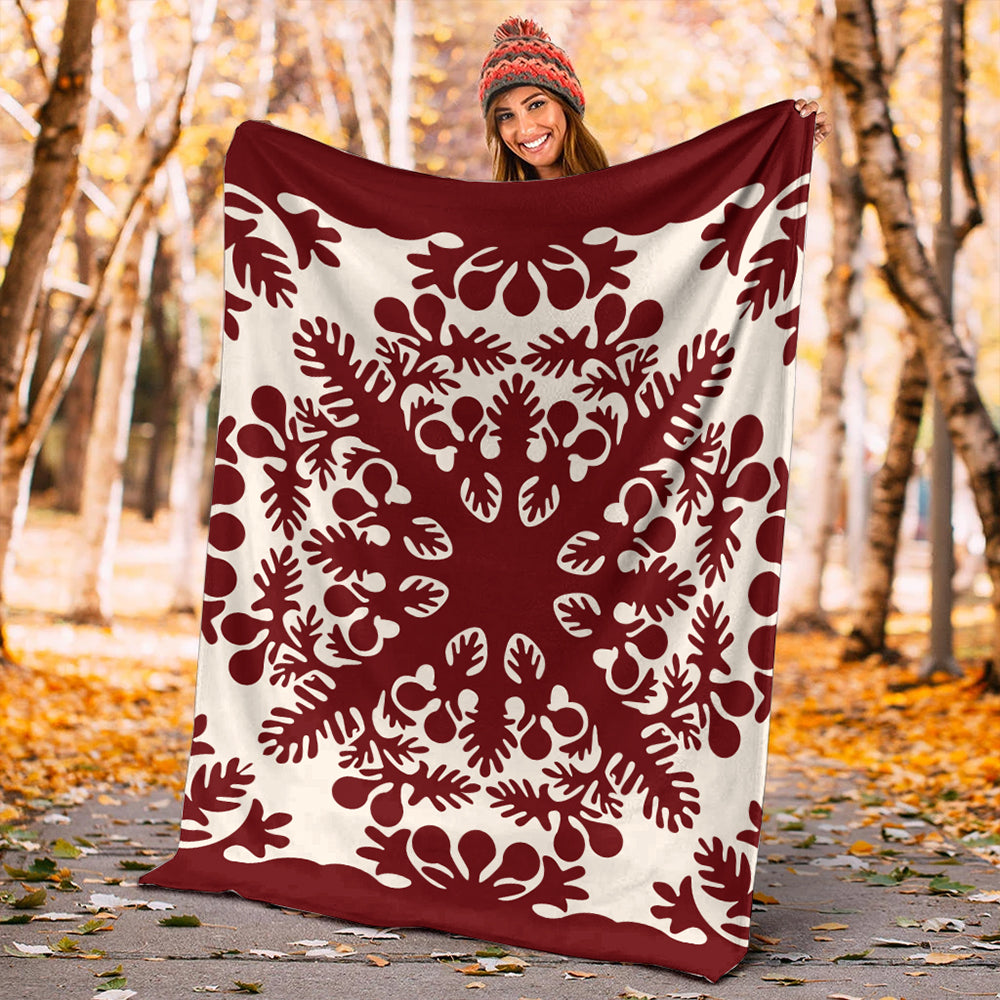 Hawaii Premium Blanket Quilt Tradition Red-Myprintsy