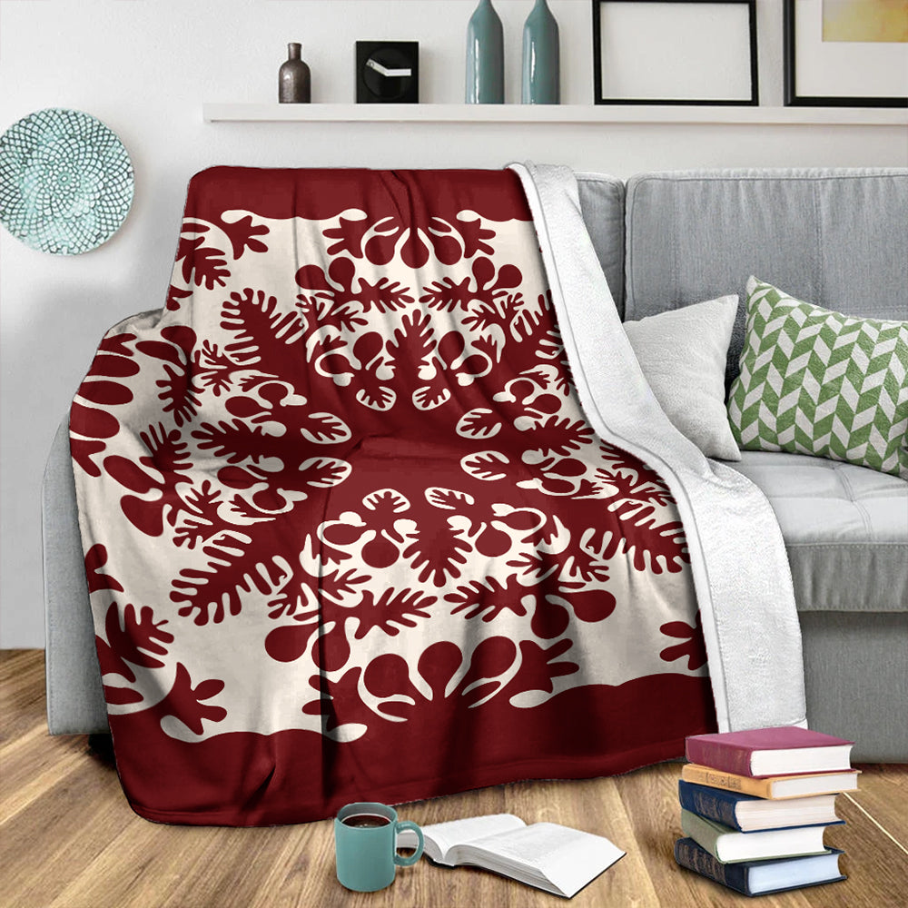 Hawaii Premium Blanket Quilt Tradition Red-Myprintsy