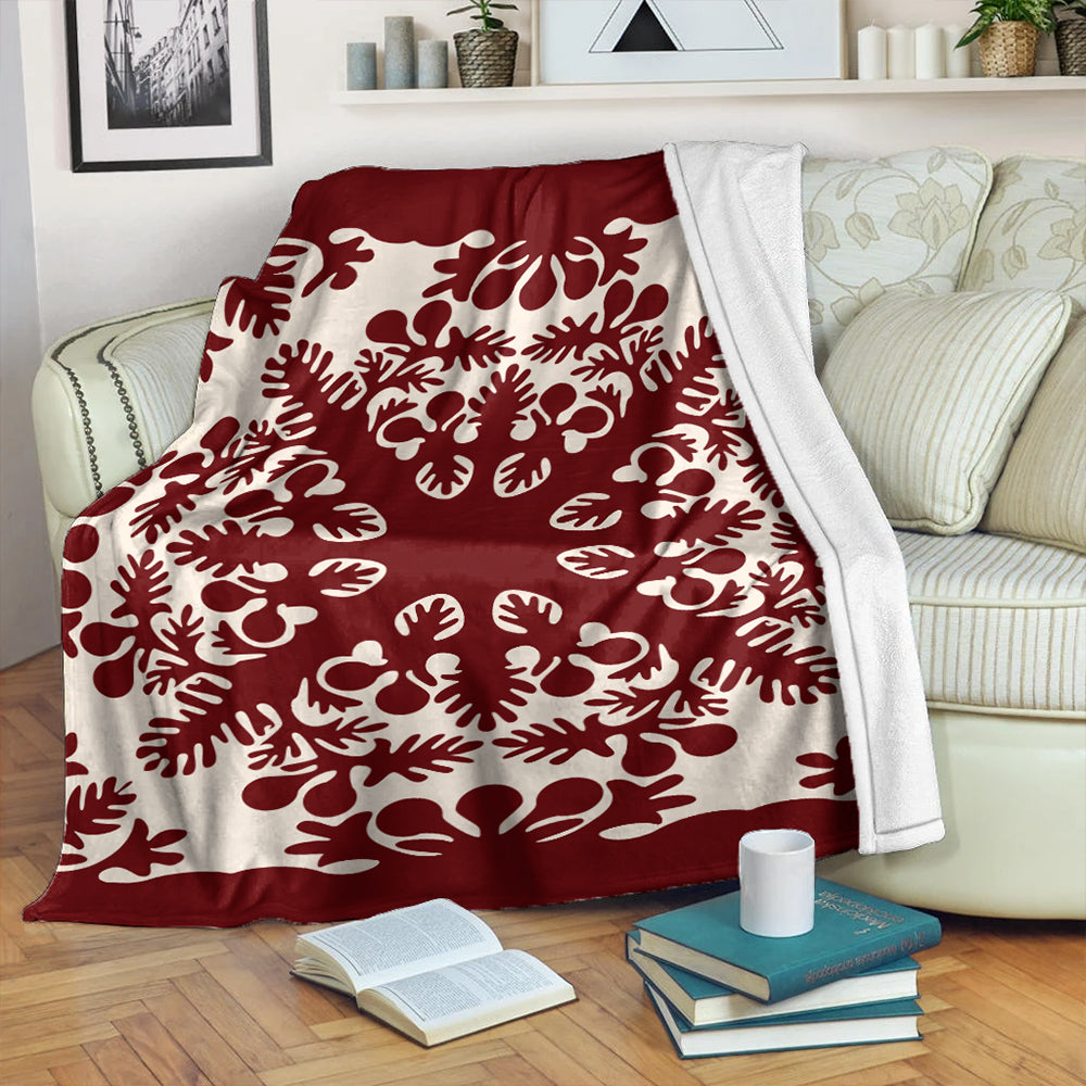 Hawaii Premium Blanket Quilt Tradition Red-Myprintsy