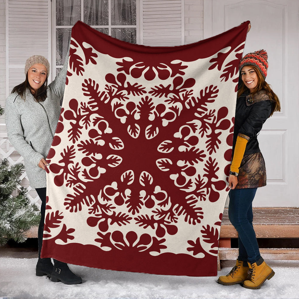 Hawaii Premium Blanket Quilt Tradition Red-Myprintsy